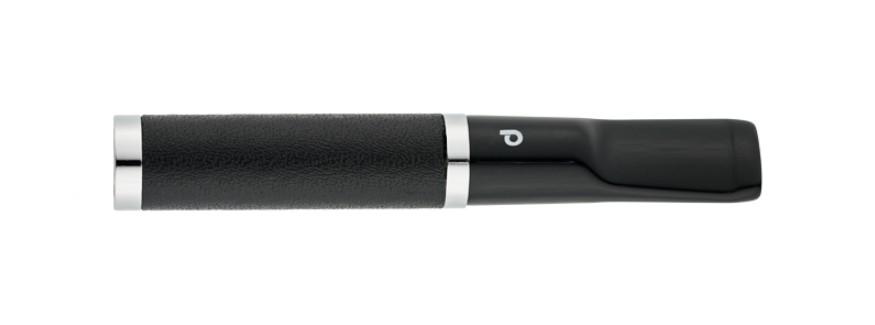 Denicotea cigaretta szipka fekete bőr borítással, slim adapterrel – 69 mm